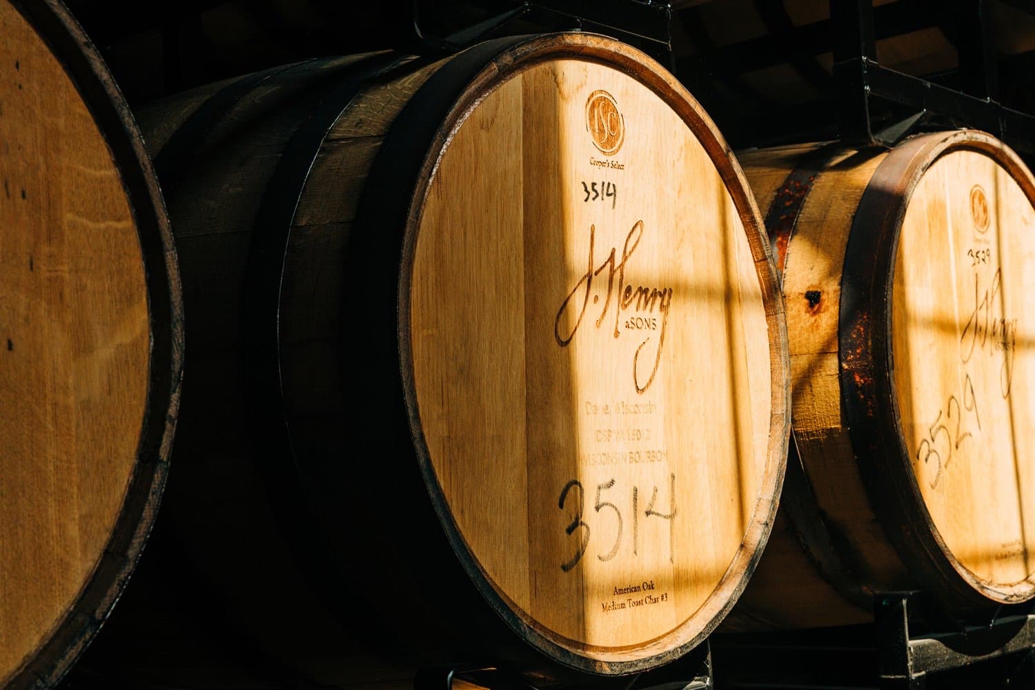 J. Henry & Sons barrels in the rickhouse — ISC Cooper's Select American Oak, Medium Toast Char #3